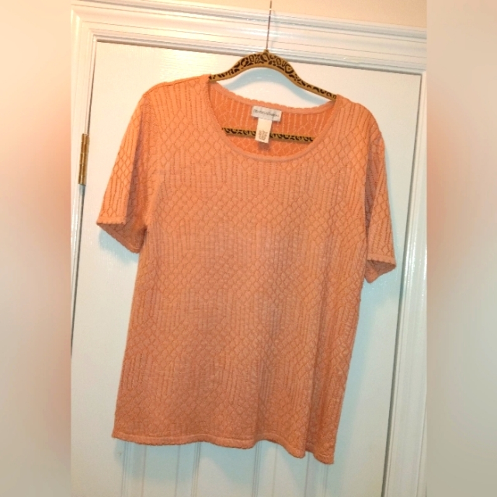 Draper's & Damon's Peach lightweight  pull over sz large sweater
